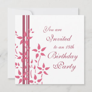 Floral 18th Birthday Party Invitations