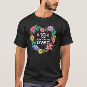 Floral 19 Years Old Wedding Anniversary T-Shirt