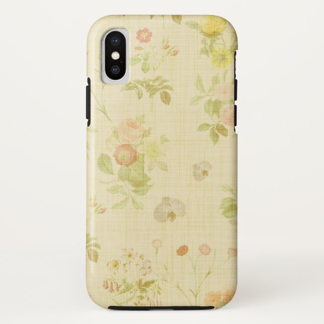 Floral 1 Apple iPhone X, Tough Phone Case (Back)