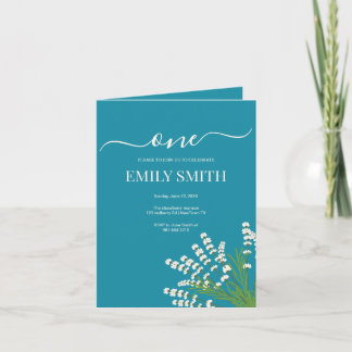 Floral 1st birthday card