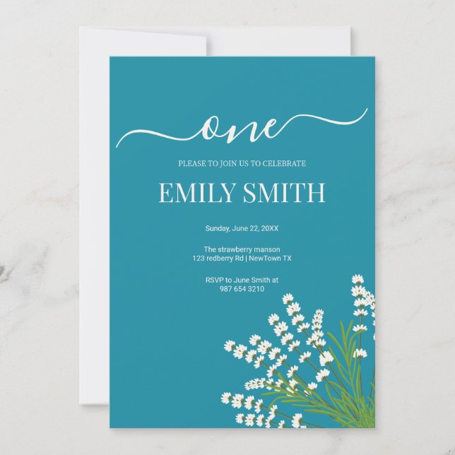 Floral 1st birthday card (Front)