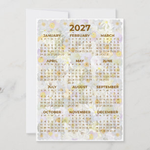 Floral 2027 Calendar with Pastel Flowers Invitation