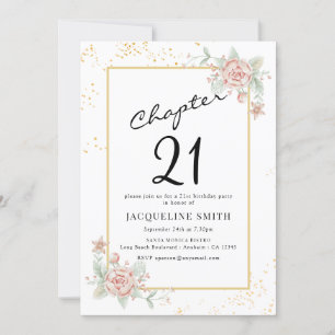 Floral 21st Birthday Invitation