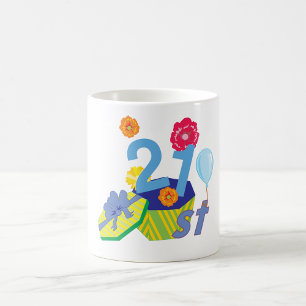 Floral 21st Birthday Mug