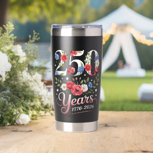 Floral 250th Anniversary 1776 2026 Insulated Tumbler