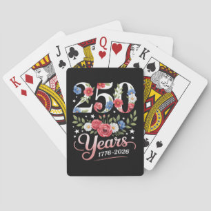 Floral 250th Anniversary 1776 2026 Playing Cards