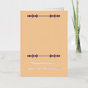 Floral 25th Anniversary, Foil Greeting Card