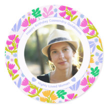 Floral 30th 40th birthday love quote photo heart