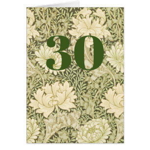 Floral 30th Birthday Folded Greeting Card