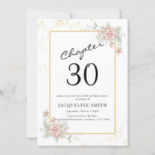 Floral 30th Birthday Invitation