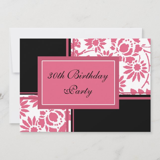 Floral 30th Birthday Party Invitations (Front)