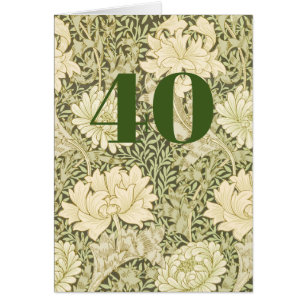 Floral 40th Birthday Folded Greeting Card