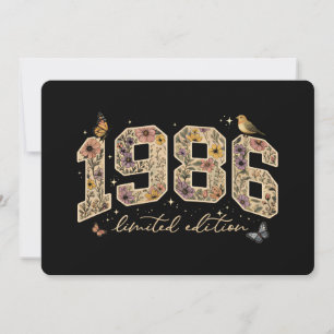 Floral 40th Birthday Limited Edition 1986 Invitation
