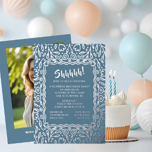 Floral 40th Custom Photo Surprise Birthday