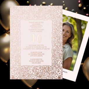 Floral 40th Surprise Birthday Template For Her 