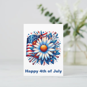 Floral 4th of July Postcard