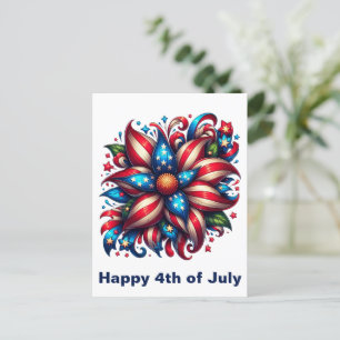 Floral 4th of July Postcard
