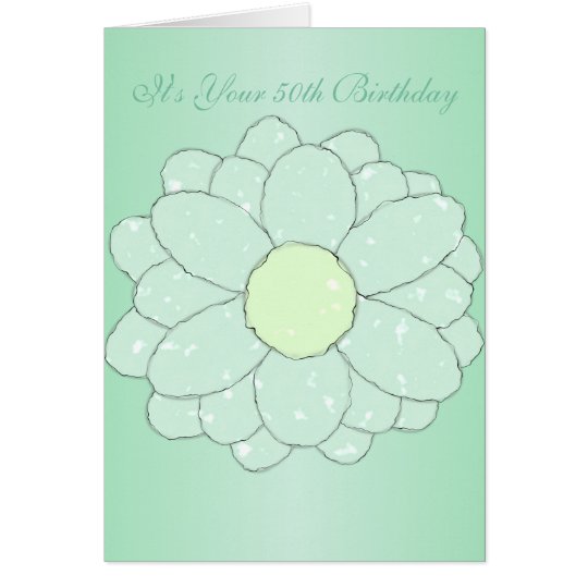 Floral 50th Birthday Card
