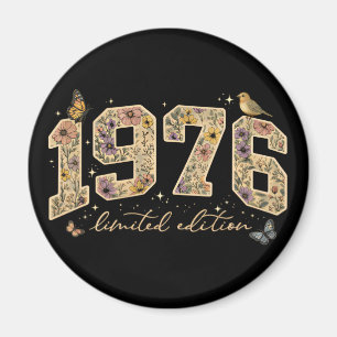 Floral 50th Birthday Limited Edition 1976 Magnet