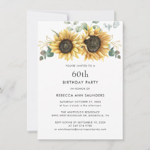 Floral 60th Birthday Party Invitation