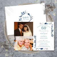 Floral 60th Wedding Anniversary Then & Now 2 Photo
