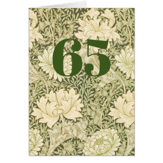 Floral 65th Birthday Folded Greeting Card