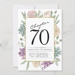 Floral 70th Birthday Invitation