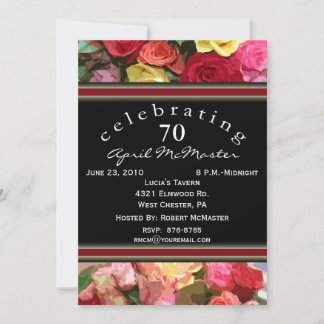 Floral 70th Birthday Party Invitation