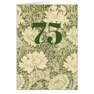 Floral 75th Birthday Folded Greeting Card