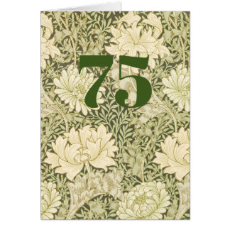 Floral 75th Birthday Folded Greeting Card