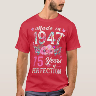 Floral 75th birthday tshirt for women, Floral Best