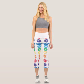 Floral 7 Chakras Capri Leggings