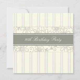 Floral 90th Birthday Party Invitations