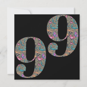 Floral  99th Birthday Custom Holiday Card