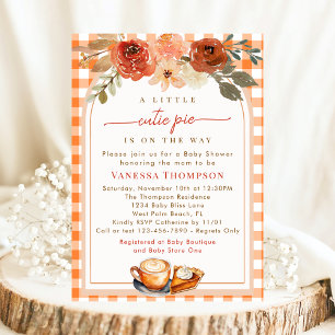 Floral A Little Cutie Pie Fall Baby Shower Invitation