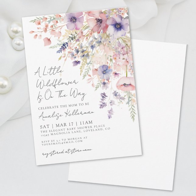 Floral A Little Wildflower Baby Shower Invitation (Floral A Little Wildflower Baby Shower Invitation)