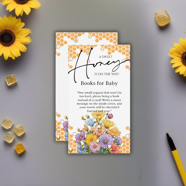 Floral A Sweet Honey Bee Baby Shower Enclosure Card (Creator Uploaded)