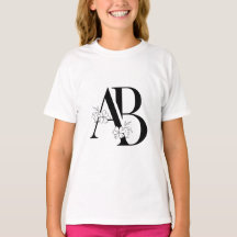Floral AB Initial Monogram