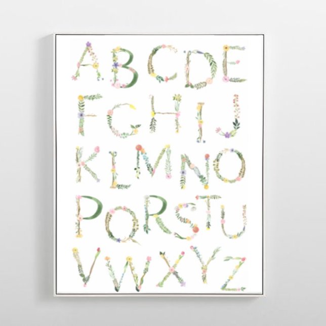 Floral ABC Alphabet Nursery Art Poster (Creator Uploaded)