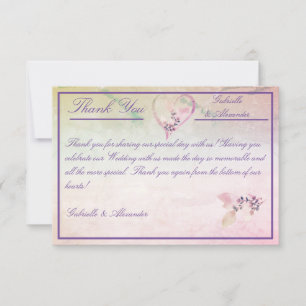 Floral Above The Clouds Rose Wedding Thank You Card