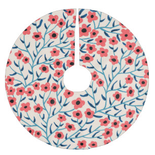 Floral Abstract: Blooming Vintage Pattern. Brushed Polyester Tree Skirt