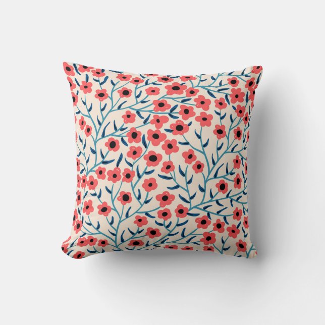 Floral Abstract: Blooming Vintage Pattern. Cushion (Front)