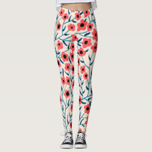 Floral Abstract: Blooming Vintage Pattern. Leggings