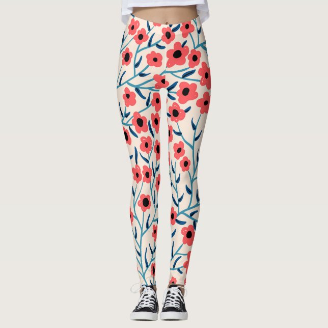 Floral Abstract: Blooming Vintage Pattern. Leggings (Front)