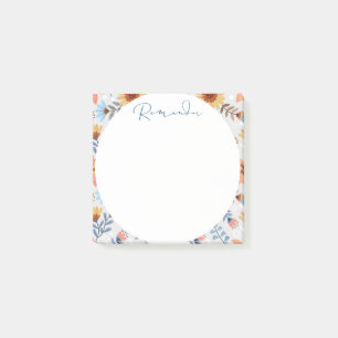 Floral & Abstract Circle Post-it Notes