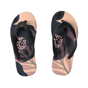 Floral abstract elegance, artistic background. kid's flip flops