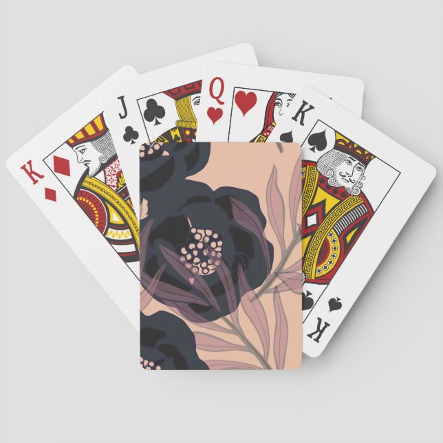 Floral abstract elegance, artistic background. playing cards (Back)