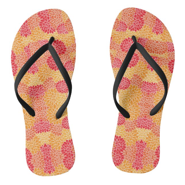 Floral Abstract Flip Flops (Footbed)