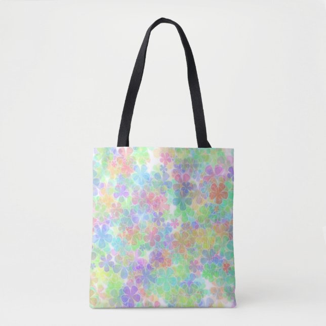 Floral Abstract Flowers Modern Template Shoulder Tote Bag (Front)