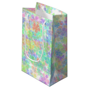 Floral Abstract Flowers Template Elegant Colourful Small Gift Bag
